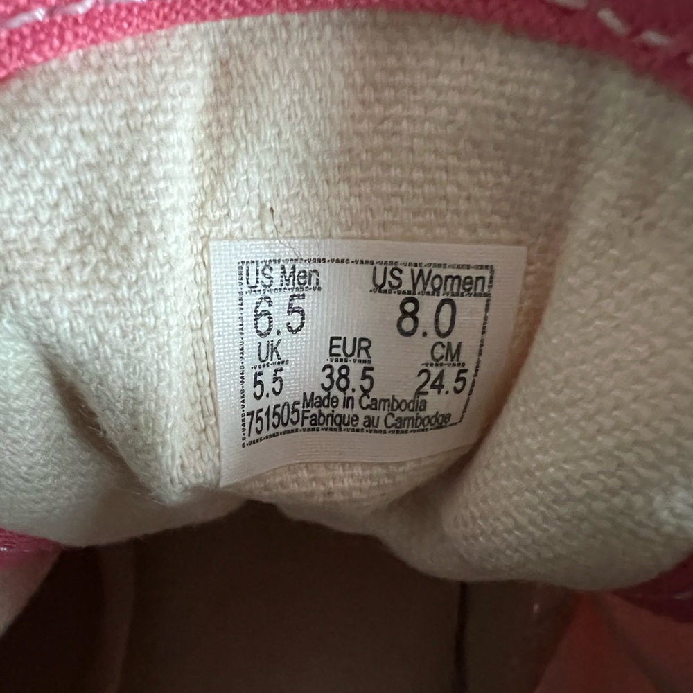 Pink vans size 8w/ 6.5m - Picture 6 of 6